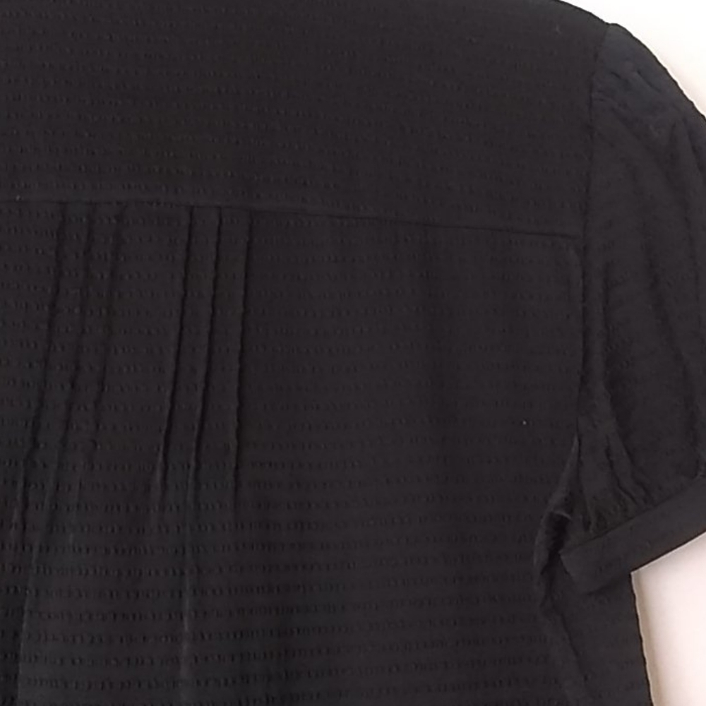 ALFANI Short Sleeve Ruffle Button Down Blouse - Picture 6 of 6